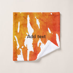 Yellow orange watercolor add text abstract paintin wash cloth