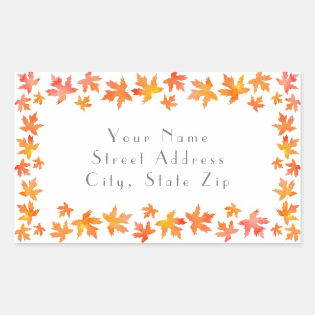  Yellow Orange Watercolor Maple Leaves Garland    Sticker (Front)
