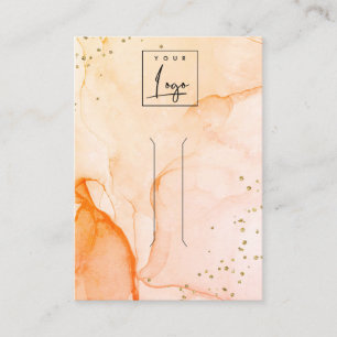 Yellow Orange Watercolor Texture Hair Clip Display Business Card