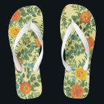 Yellow Orange Wedding Floral Flip Flops<br><div class="desc">Beautiful Orange & Light Yellow peony & rose floral wedding invitations with abundant greenery.  Perfect for a floral theme or traditional white wedding in the Spring or Summer.  Customize the colour and text to make this wedding invite your own!</div>
