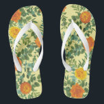 Yellow Orange Wedding Floral Flip Flops<br><div class="desc">Beautiful Orange & Light Yellow peony & rose floral wedding invitations with abundant greenery. Perfect for a floral theme or traditional white wedding in the Spring or Summer. Customize the colour and text to make this wedding invite your own!</div>