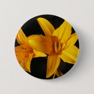 Yellow Orchid 2 Inch Round Button