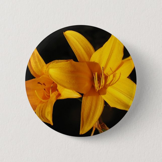 Yellow Orchid 2 Inch Round Button (Front)