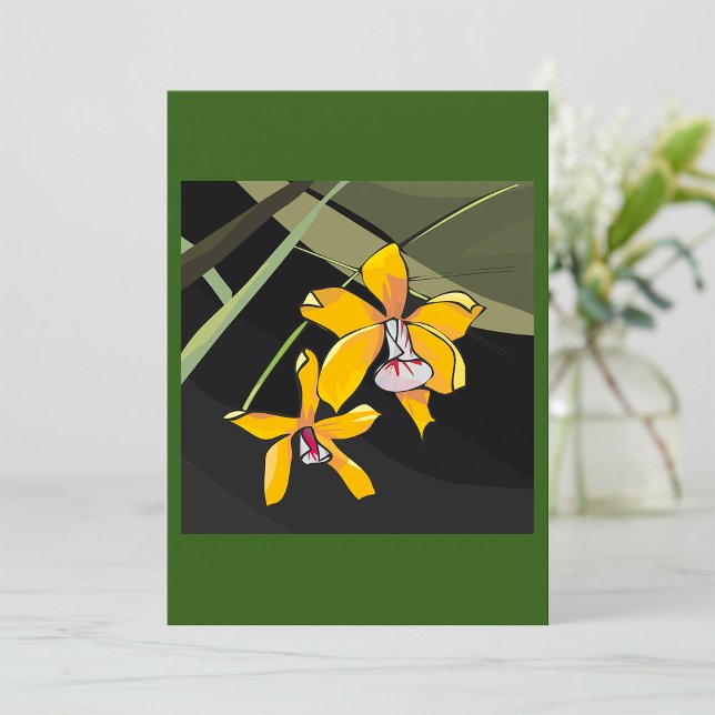 Yellow Orchid Flower Tropical Botanical Invitation (Creator Uploaded)