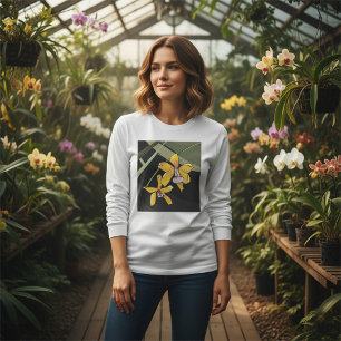 Yellow Orchid Flower Tropical Botanical T-Shirt