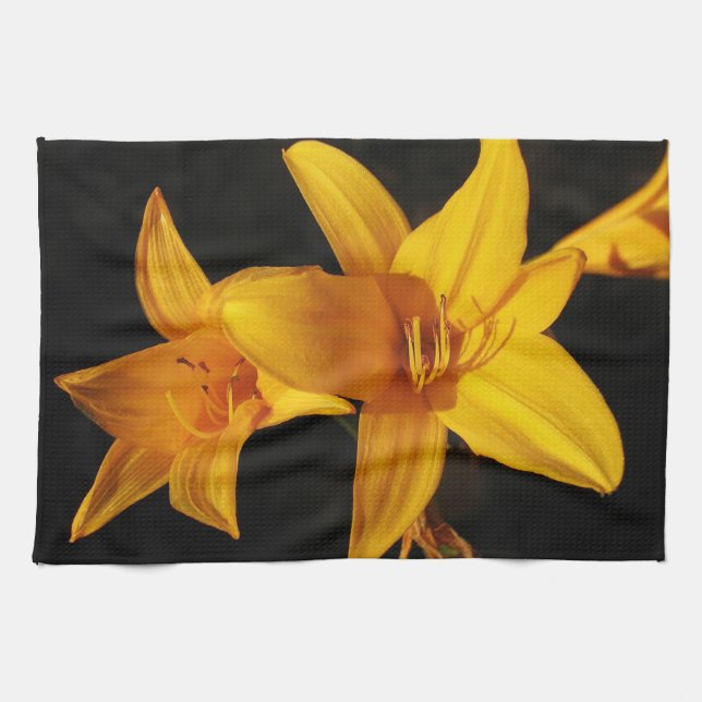 Yellow Orchid Kitchen Towel (Horizontal)