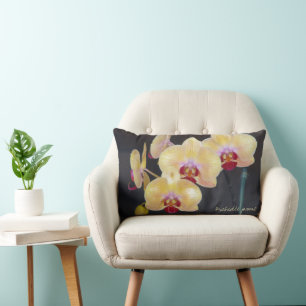 Yellow Orchid Lumbar Pillow