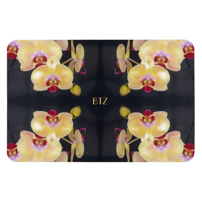 Yellow Orchid Pattern Magnet (Horizontal)