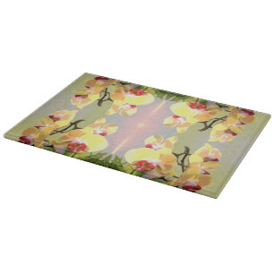 Yellow Orchids Pattern Cutting Board