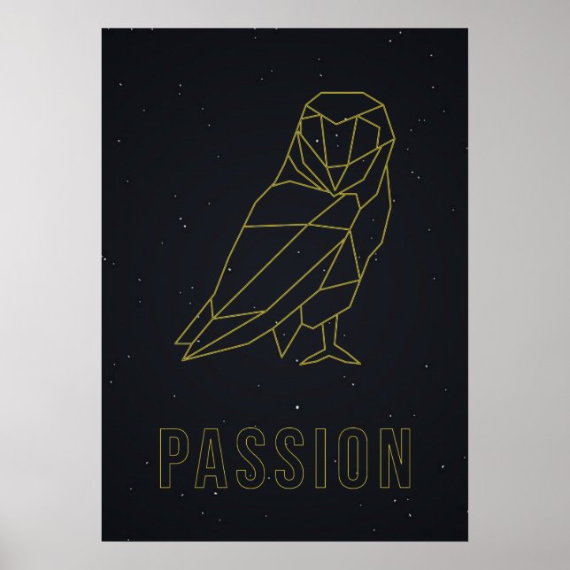 Yellow origami owl affirmation poster. passion poster (Front)