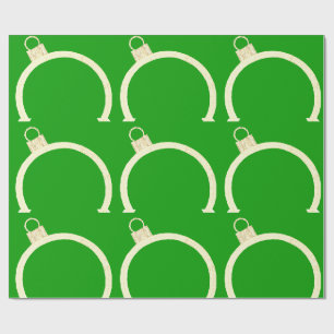 Yellow Ornament Green Wrapping Paper