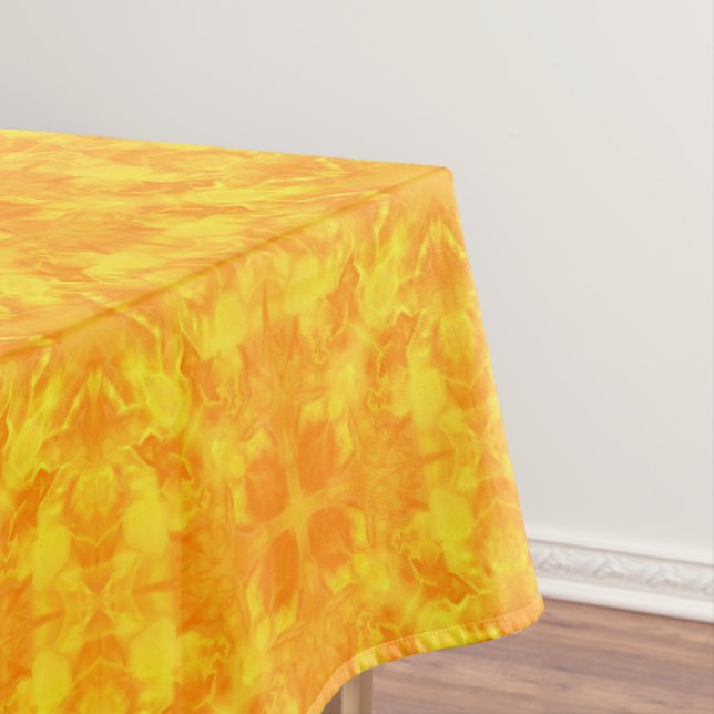 Yellow ornament tablecloth (In Situ)