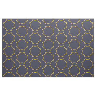 Yellow Outline Star Frame Pattern Fabric