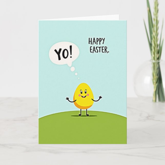 Yellow Oval Easter Card (Front)