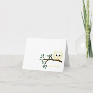 Yellow Owl Thank You Card