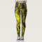 Yellow Paint Brush Splatter Leggings