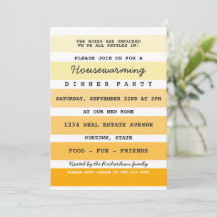Yellow Paint Sample Housewarming Party Invitation