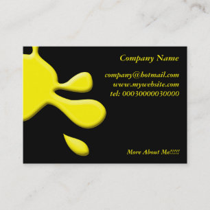 Yellow Paint Splodge Business Card