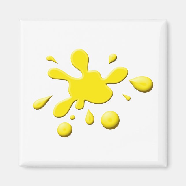 Yellow Paint Splodge Magnet (Front)
