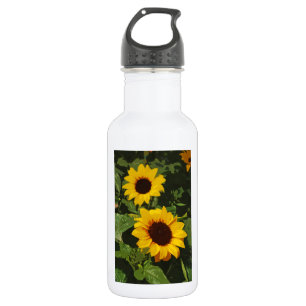 Yellow painted summer sunflowers 532 ml water bottle