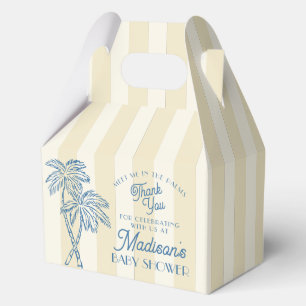 Yellow Palm Spring Pastel Beach Baby Shower Favor Box
