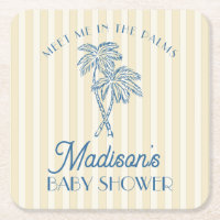 Yellow Palm Spring Pastel Beach Baby Shower