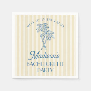 Yellow Palm Spring Pastel Beach Bachelorette Party Napkin
