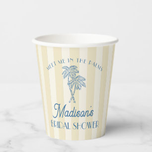 Yellow Palm Spring Pastel Beach Bridal Shower Paper Cups