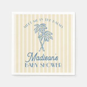 Yellow Palm Springs Pastel Beach Baby Shower Napkin