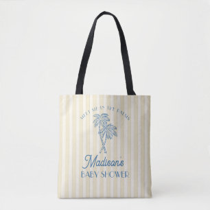 Yellow Palm Springs Pastel Beach Baby Shower Tote Bag