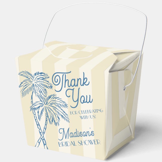 Yellow Palm Springs Pastel Beach Bridal Shower Favor Box (Front)