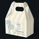 Yellow Palm Springs Pastel Beach Bridal Shower Favor Box<br><div class="desc">Meet me in the palms! Our Palm Springs Party Collection is a dreamy blend of vintage beach cabana charm and pastel perfection. Featuring soft stripes, breezy palm trees, and a touch of retro glam, this collection brings the magic of a sun-soaked getaway to your celebration. Whether you're hosting a bachelorette...</div>