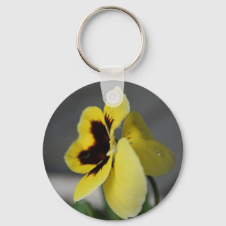 Yellow pansy keychain
