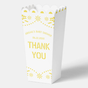 Yellow papel picado Thank You Baby Shower Favor Box