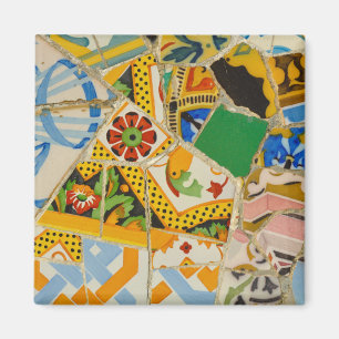 Yellow Parc Guell Tiles in Barcelona Spain Magnet