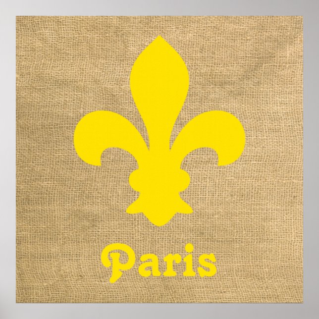 Yellow Parisian Moods Fleur de Lys Poster (Front)