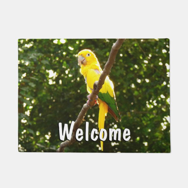 Yellow Parrot Doormat (Front)