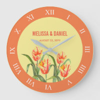 Yellow Parrot Tulips Flower Roman Numbers