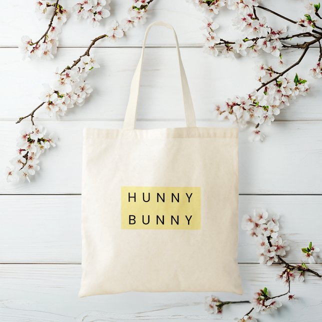 Yellow Pastel "Hunny Bunny" Cute Easter  Tote Bag (Creator Uploaded)