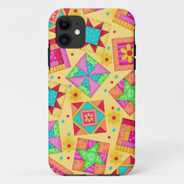 Yellow Patchwork Quilt Art iPhone 5 Case (Back)