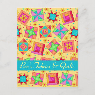 Yellow Patchwork Quilt Art Store Announcement