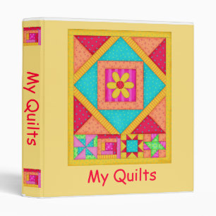 Yellow Patchwork Quilt Binder or Album