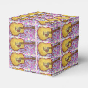 yellow patina acoustic guitar favor box