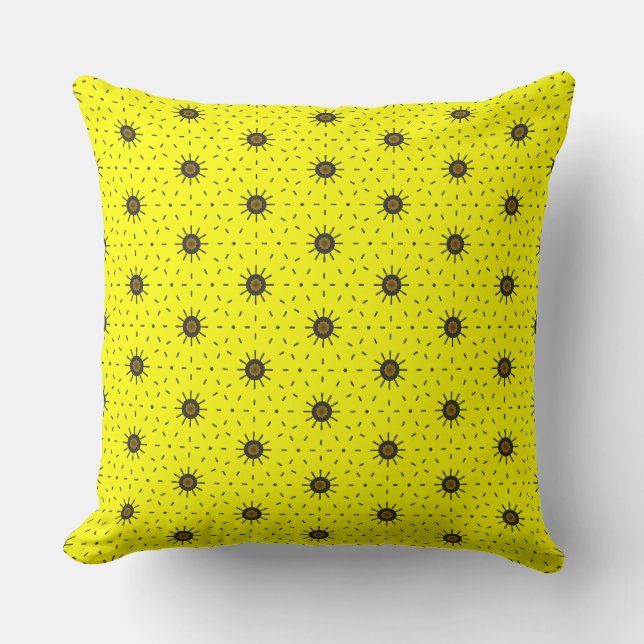 Yellow pattern design  throw pillow (Front)