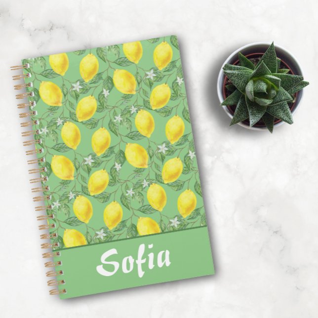 Yellow pattern lemon green name planner (Creator Uploaded)