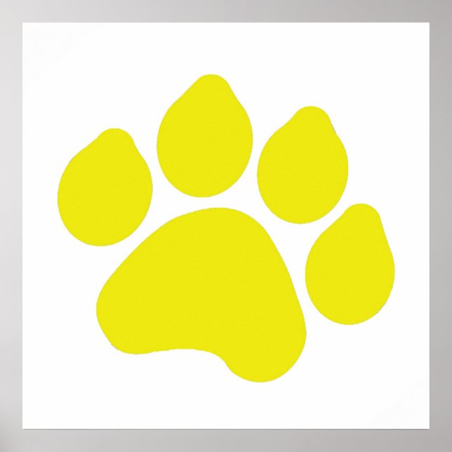 Yellow Paw Print Poster (Front)