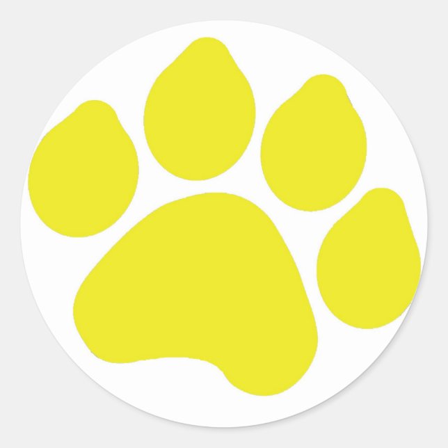 Yellow Paw Print Sticker (Front)