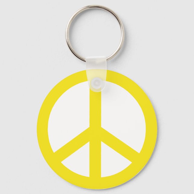 Yellow Peace Sign Keychain (Front)