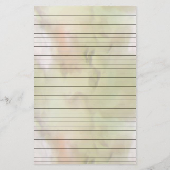 Yellow Peach Swirl Stationery w/ Optional Lines (Front)