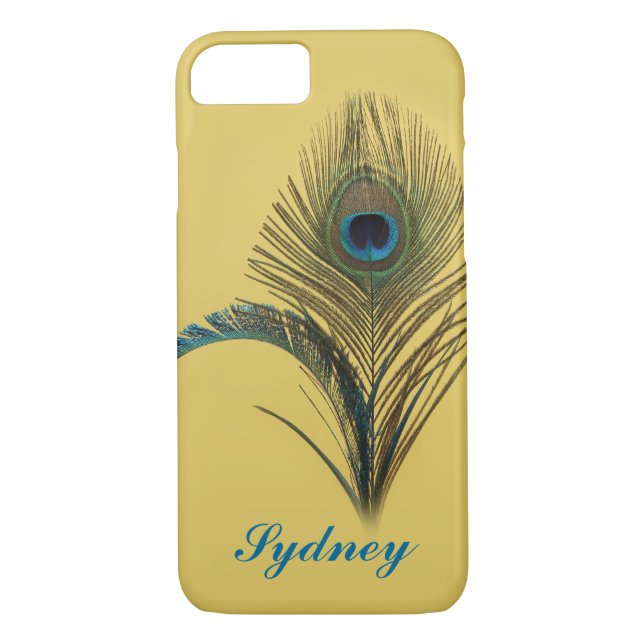 Yellow Peacock iPhone 7 Coque (Dos)